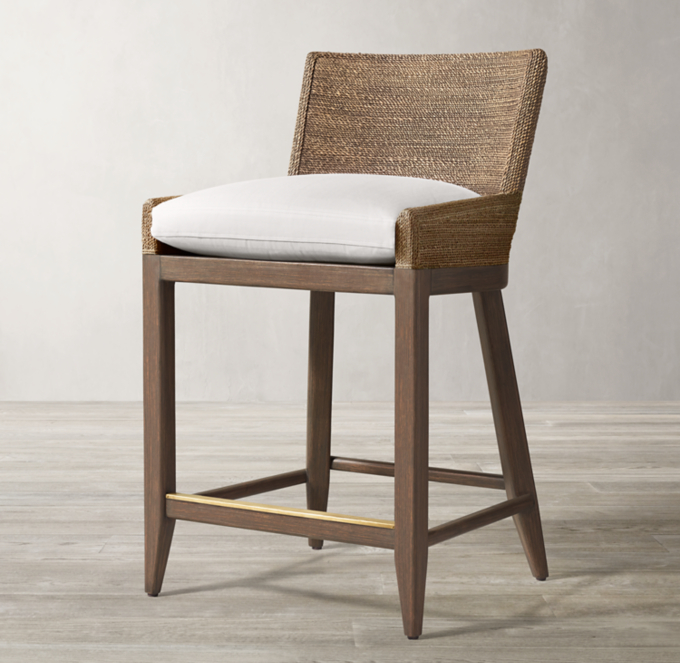 Marisol Seagrass Track Arm Bar & Counter Stool