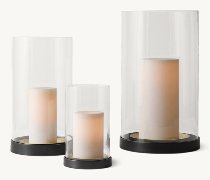 Minimalist Metal and Glass Hurricane