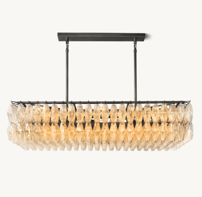 Chiara Clear Glass Rectangular Chandelier 54\"