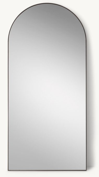 Arched Metal Outdoor Floor Mirror