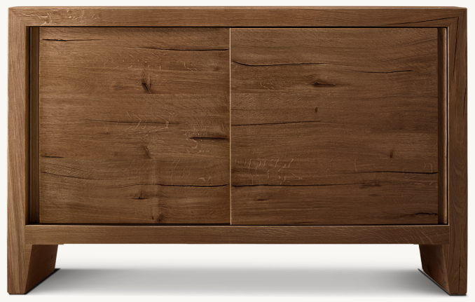 Front view of Wyeth Oak Double-Door Sideboard 