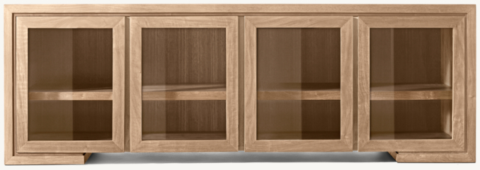 Front view of Enzo Glass 4-Door Media Console 