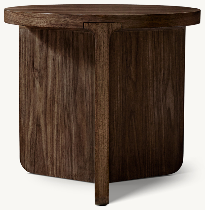 Vue de Face - Santiago - Table D'Appoint Ronde - Noyer Espresso