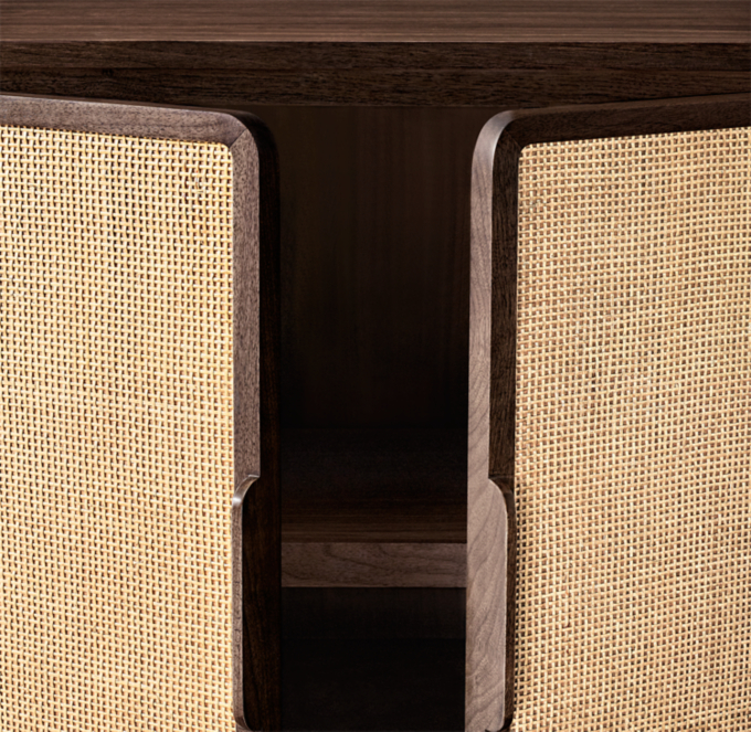Santiago Cane 4-Door Media Console | RH