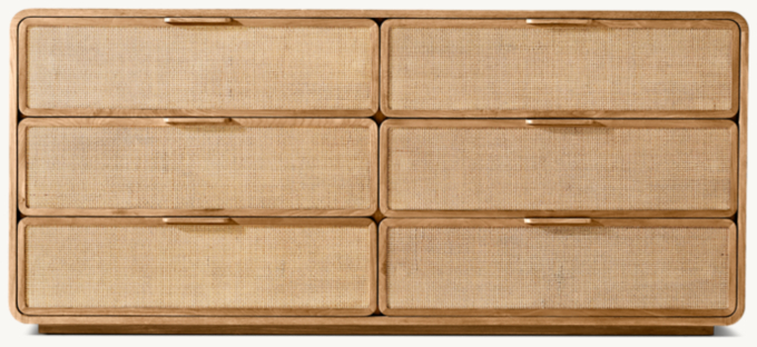 Santiago Cane 6-Drawer Dresser