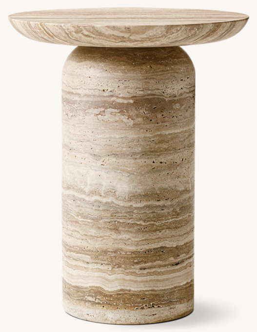 Cupola Carved Round Side Table