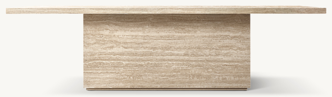 Italian Travertine Plinth Rectangular Dining Table