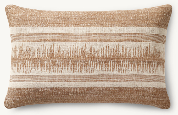 Naya Handwoven Sketched Center Band Pillow Cover - Lumbar