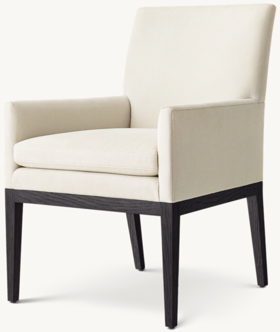 Three Quarter view of Corbin Fabric Dining Armchair  
