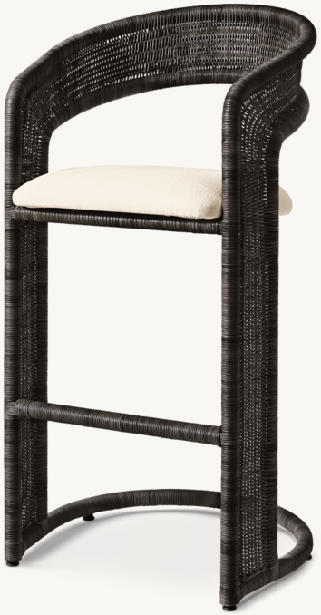 Three Quarter view of Maeve Rattan Bar & Counter Stool  