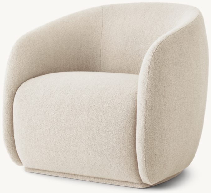 Vue de trois quarts - Savio - Fauteuil - Bisque