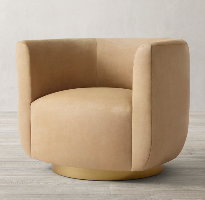 Austen Leather Swivel Chair Metal Base