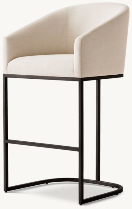 Emery Barrelback Slope Arm Fabric Bar & Counter Stool