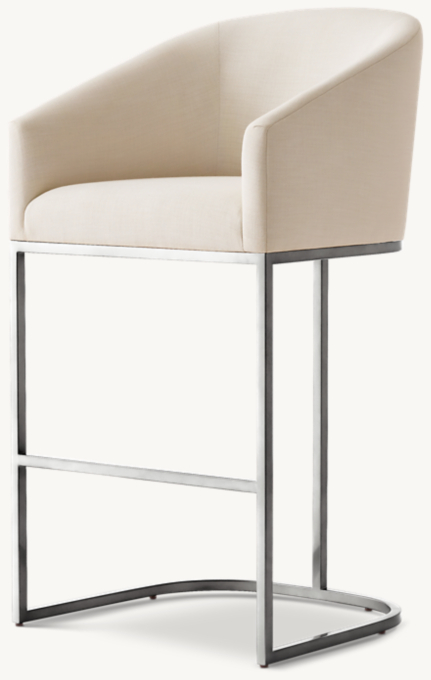Emery Barrelback Slope Arm Fabric Bar & Counter Stool