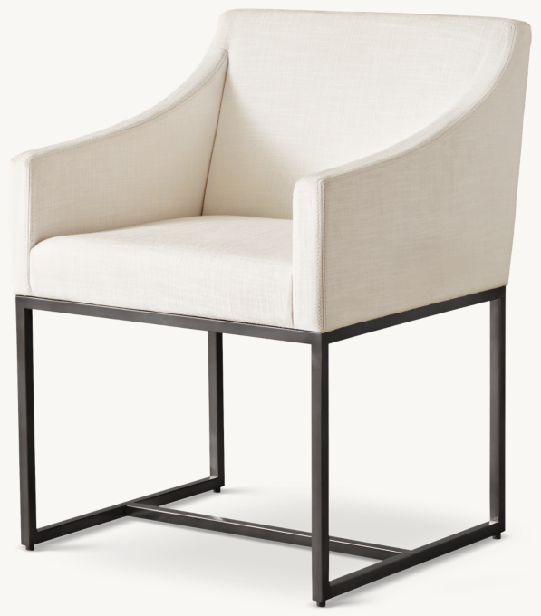 Emery Slope Arm Fabric Dining Armchair