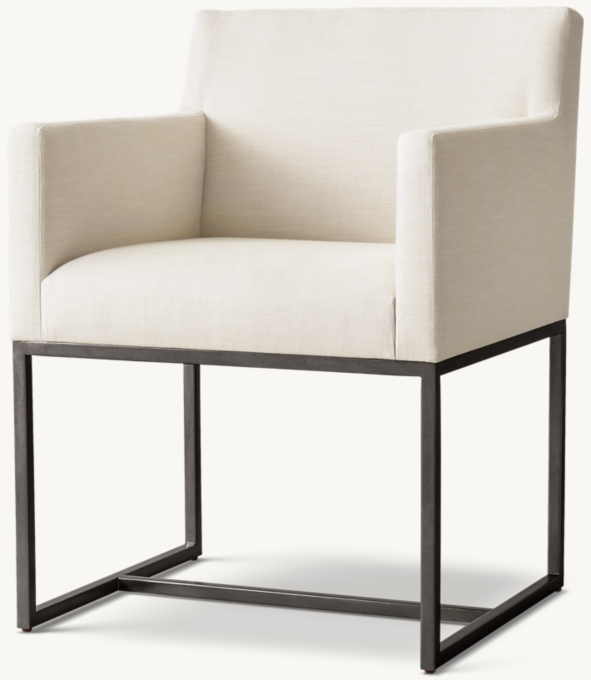 Emery Track Arm Fabric Dining Armchair