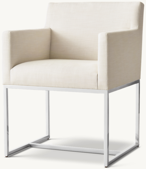 Emery Track Arm Fabric Dining Armchair