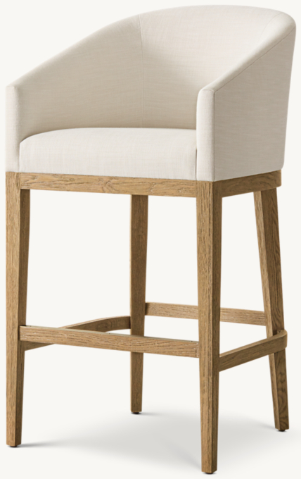 Morgan Barrelback Slope Arm Fabric Bar & Counter Stool