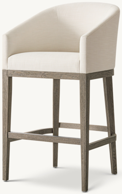Morgan Barrelback Slope Arm Fabric Bar & Counter Stool