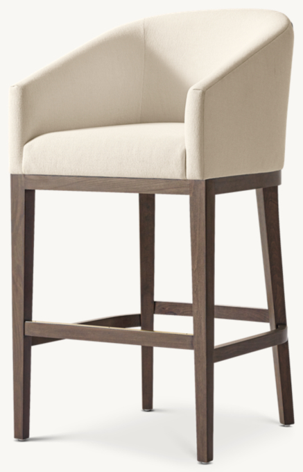 Morgan Barrelback Slope Arm Fabric Bar & Counter Stool