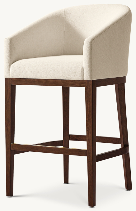 Morgan Barrelback Slope Arm Fabric Bar & Counter Stool