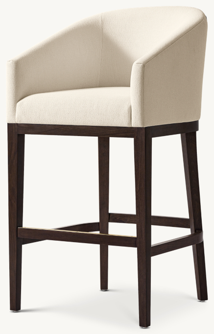 Morgan Barrelback Slope Arm Fabric Bar & Counter Stool