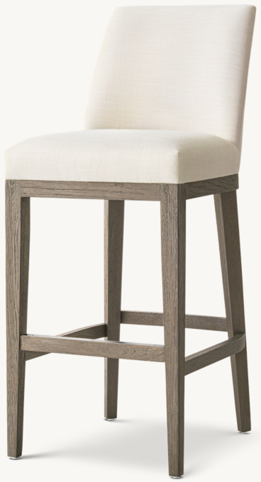 Morgan Curved-Back Armless Fabric Bar & Counter Stool