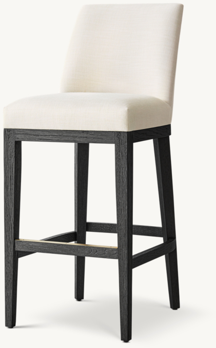 Morgan Curved-Back Armless Fabric Bar & Counter Stool