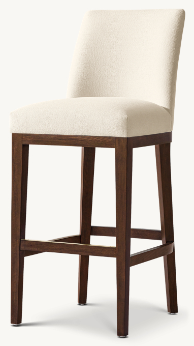 Morgan Curved-Back Armless Fabric Bar & Counter Stool