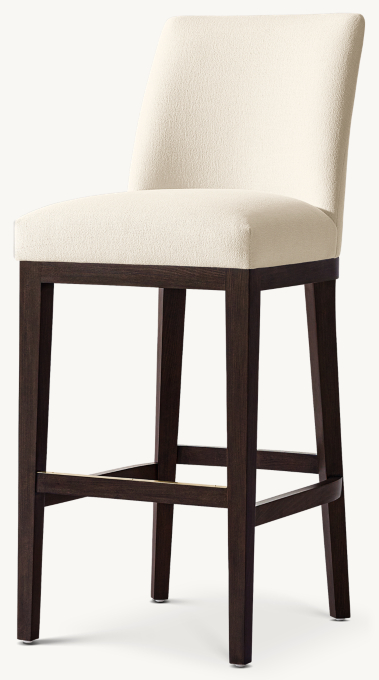 Morgan Curved-Back Armless Fabric Bar & Counter Stool