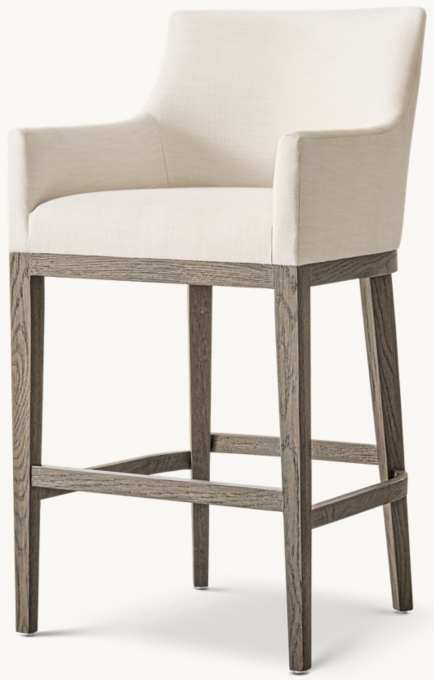 Morgan Curved-Back Track Arm Fabric Bar & Counter Stool