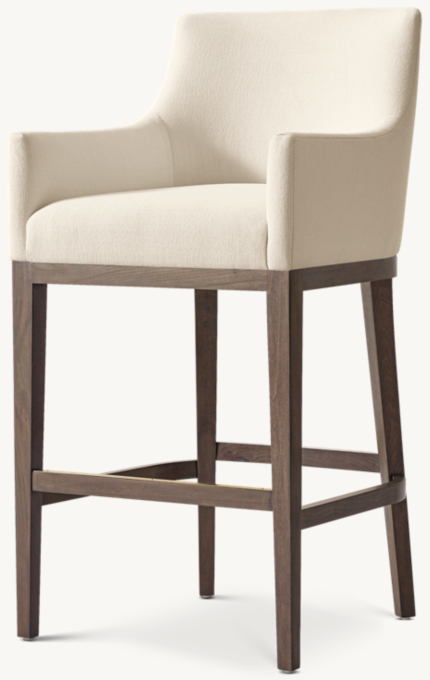 Morgan Curved-Back Track Arm Fabric Bar & Counter Stool