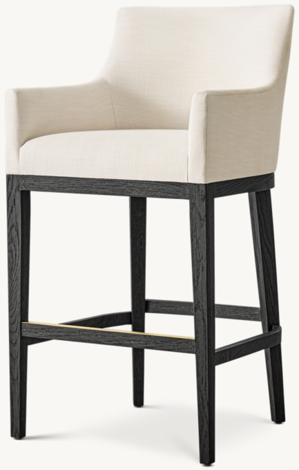Morgan Curved-Back Track Arm Fabric Bar & Counter Stool