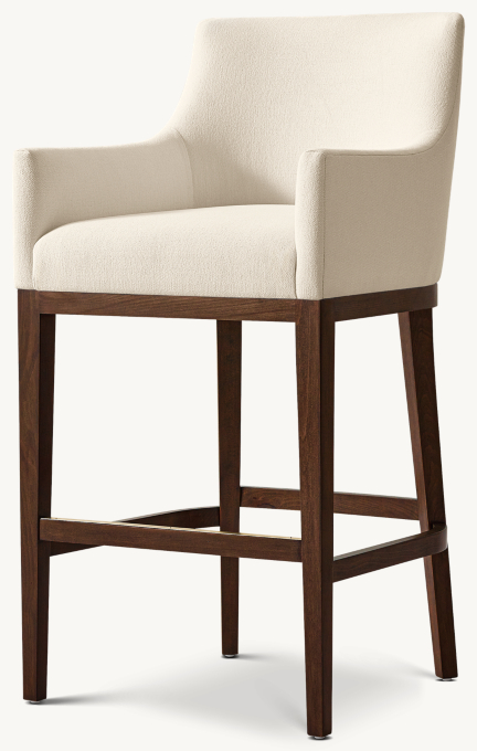 Morgan Curved-Back Track Arm Fabric Bar & Counter Stool