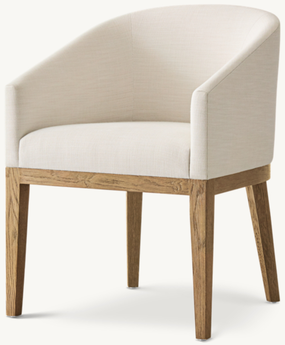 Morgan Barrelback Slope Arm Fabric Dining Armchair