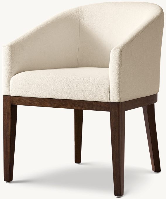 Morgan Barrelback Slope Arm Fabric Dining Armchair