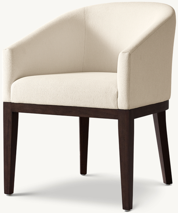 Morgan Barrelback Slope Arm Fabric Dining Armchair