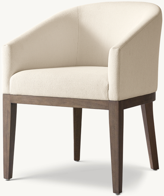 Morgan Barrelback Slope Arm Fabric Dining Armchair