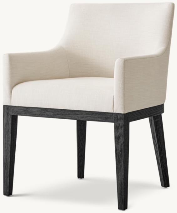 Morgan Curved-Back Track Arm Fabric Dining Armchair