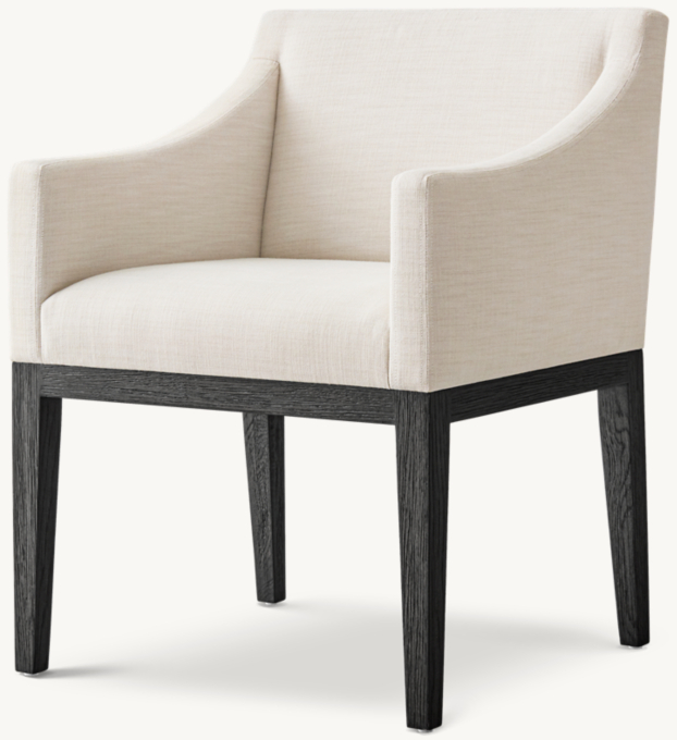 Morgan Slope Arm Fabric Dining Armchair