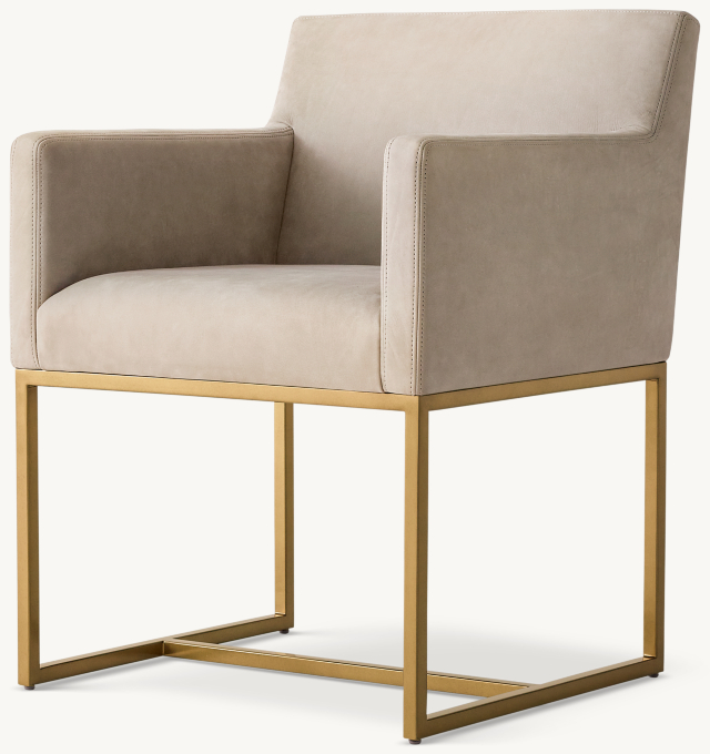 Emery Track Arm Leather Dining Armchair
