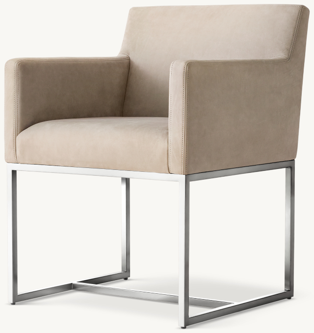 Emery Track Arm Leather Dining Armchair