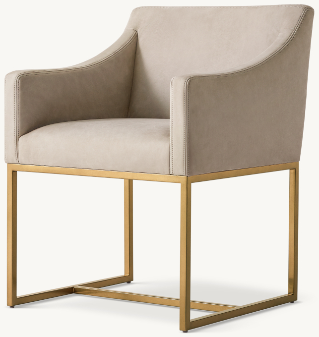 Emery Slope Arm Leather Dining Armchair