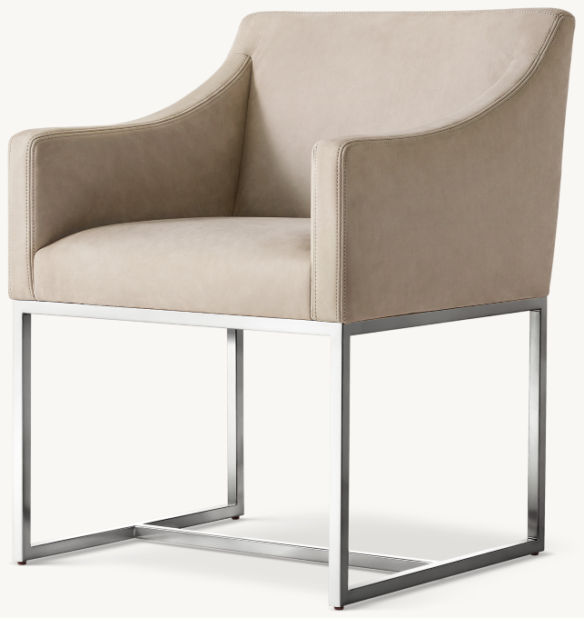 Emery Slope Arm Leather Dining Armchair