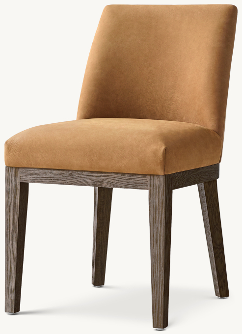 Morgan Curved-Back Leather Dining Side Chair