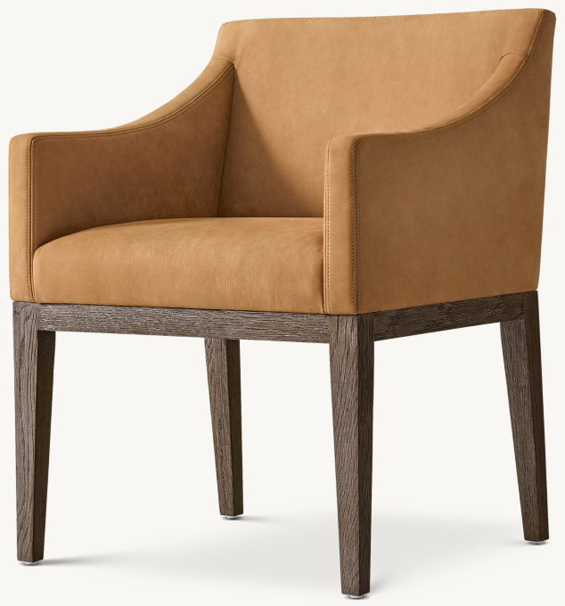 Morgan Slope Arm Leather Dining Armchair