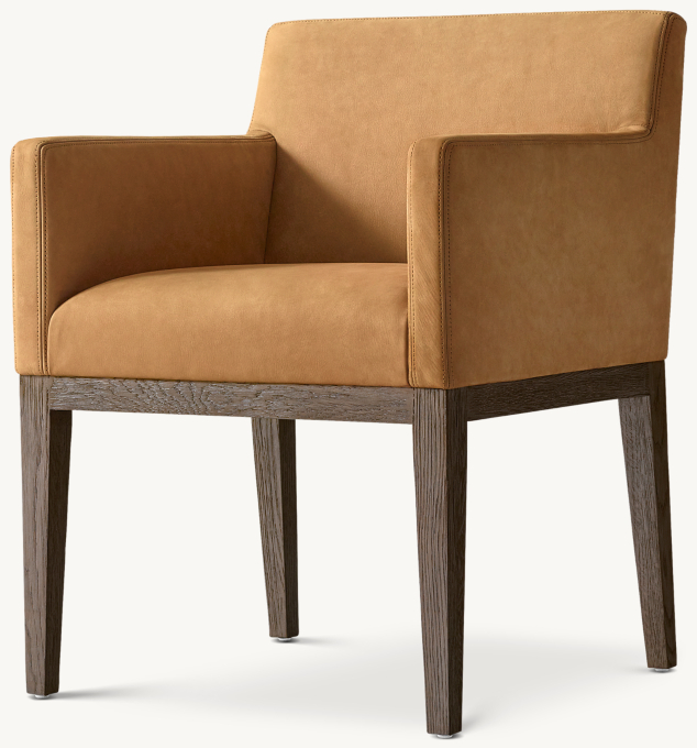 Morgan Track Arm Leather Dining Armchair