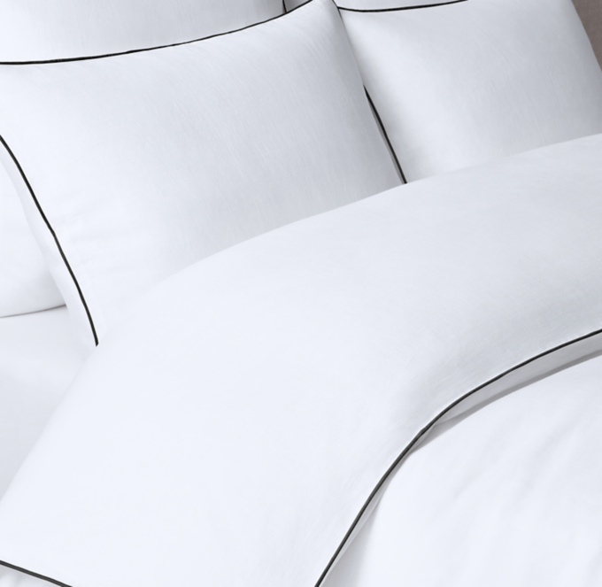 Italian Heritage Washed Piped Linen Duvet Cover