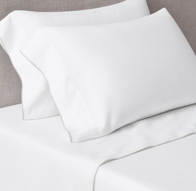 Italian Heritage Washed Tipped Linen Sheet Set