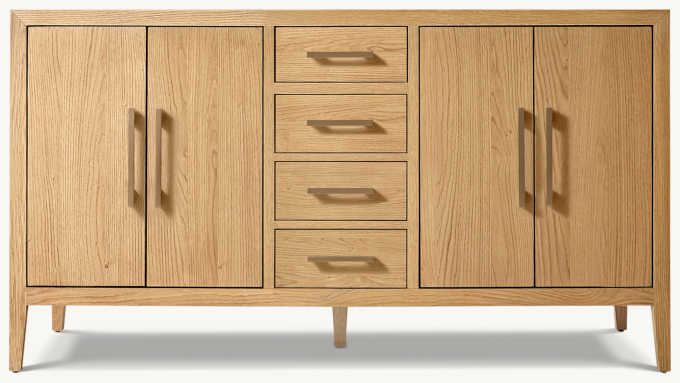 60&#34; vanity shown in Natural Oak/Satin Light Brass.